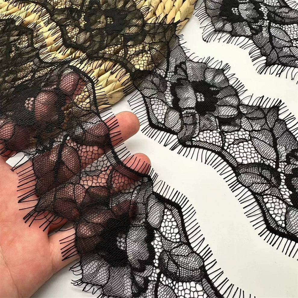 3754 Exportation française simple fleur dentelle à cils, bandoulière, ceinture matériel décoratif bricolage décolleté accessoires largeur 8CM