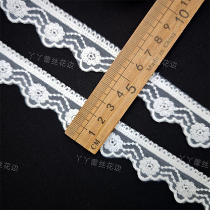 3816 Nuevo hilo de algodón pequeño encaje de rosa bordado hecho a mano DIY exquisita ropa Lolita accesorios de cuello para niños