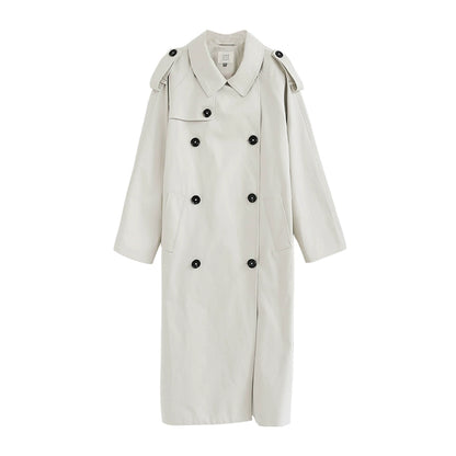 CAREMIND original diseño cruzado sentido nicho gabardina caqui mujer rodilla media y larga otoño 