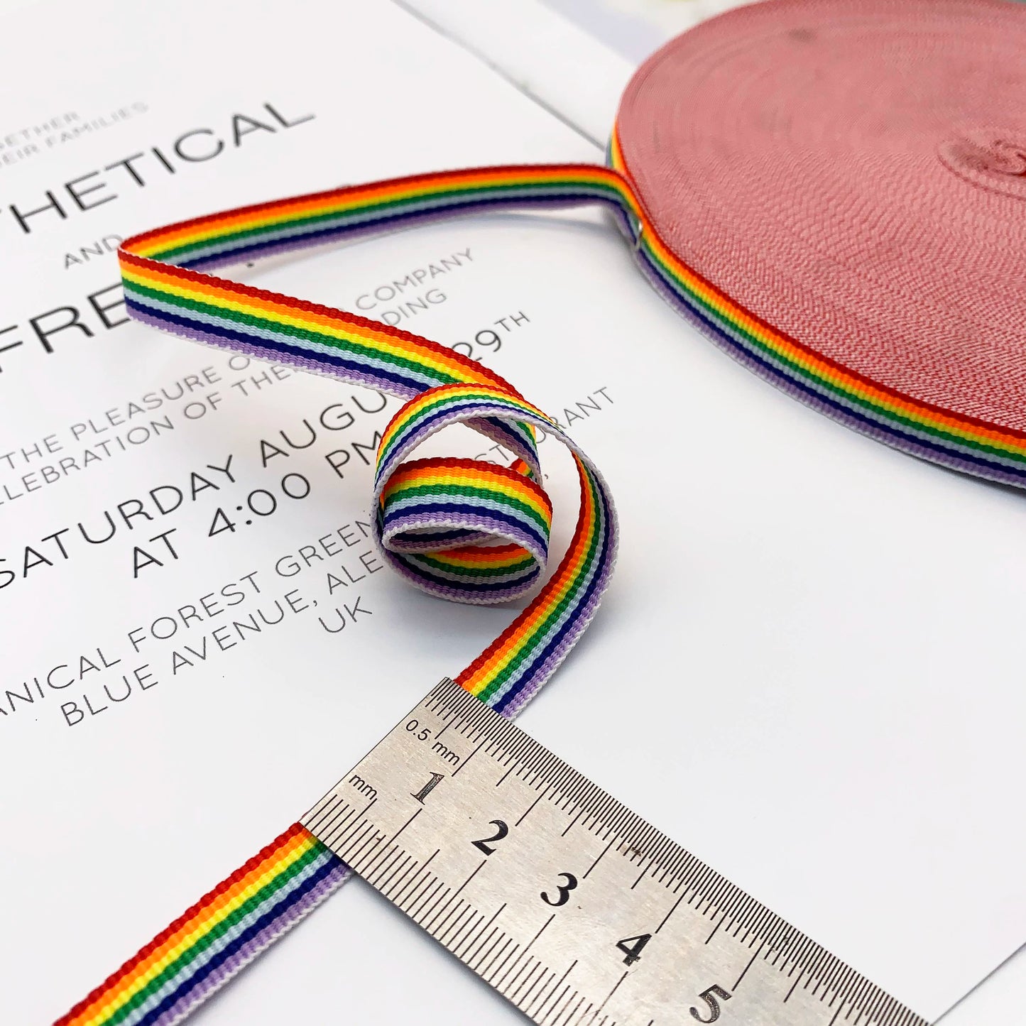 3888 Tira de presión para bordes de cinta con rayas de arcoíris intercoloridas de 1 a 5 cm, correa lateral para accesorios de ropa, tira de cinta para ropa textil para el hogar