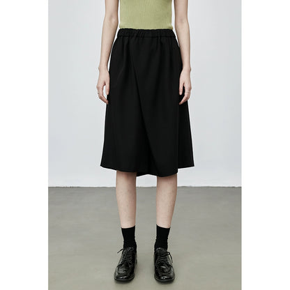 Pantalones de verano por encima de la rodilla de cinco puntos y cintura alta estilo Yamamoto negros de CAREMIND para mujer 