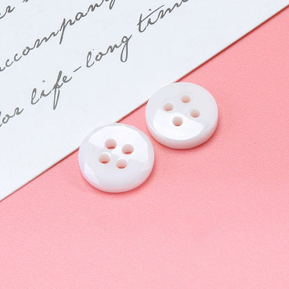 3382★  Round four-eye ceramic button men's and women's shirts knitted sweaters high-end small buttons children's clothes button versatile accessories