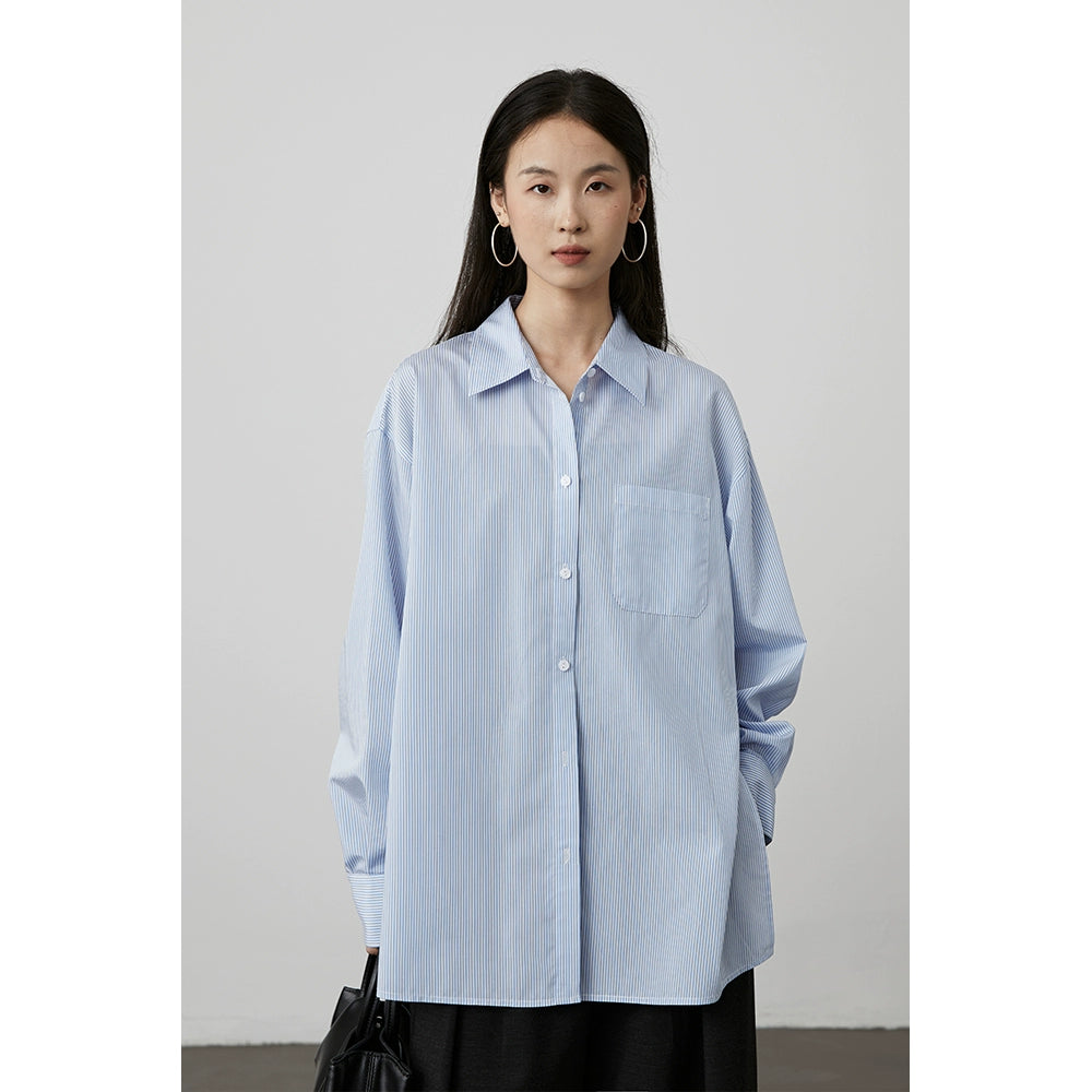[Rayas remodeladoras] Camisa de rayas múltiples de una sola prenda CAREMIND, chaqueta de diseño de manga larga de algodón antiarrugas 