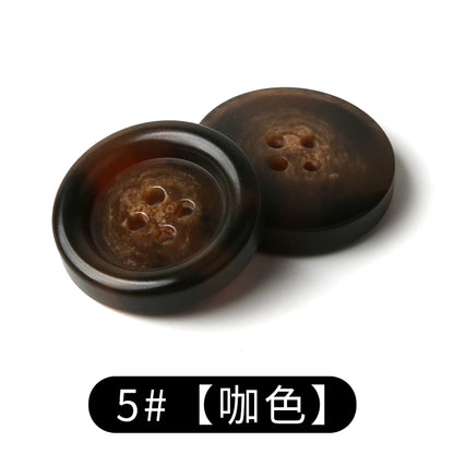 3447★  suit buttons round resin coat button trench coat jacket top versatile clothes white men's and women's black buttons