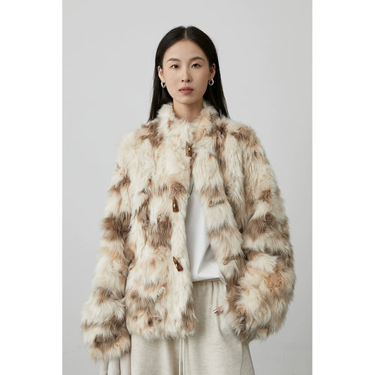 [Miss Bird] CAREMIND Chaqueta corta de felpa cálida y perezosa con temperamento respetuoso con el medio ambiente, chaqueta de algodón de piel de invierno 
