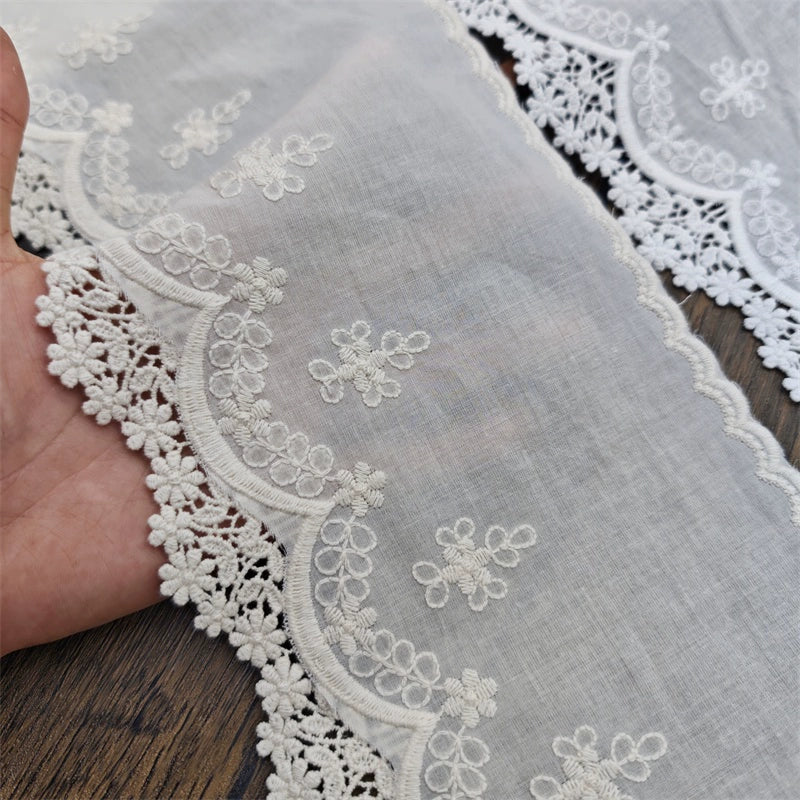 Encaje bordado con borde de algodón de alta calidad, 3784 cm de ancho y 14 cm de ancho, para ropa de bebé, falda, empalme de cortina para el hogar, accesorios de empalme