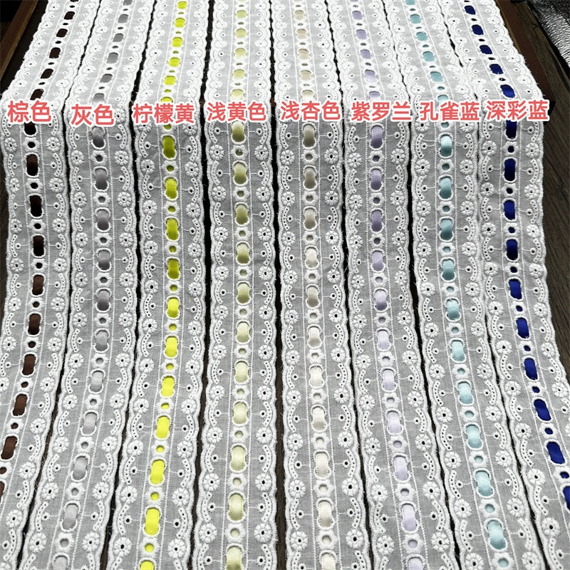 3553★ Ancho 4,5 cm Nuevo color Cinta de algodón Hilo de encaje Hecho a mano DIY Lolita Accesorios de ropa de bebé