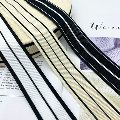 3890 Tira de ribete de punto de un solo lado con rayas de color de 4 cm, para accesorios de ropa, tira lateral para dobladillo de textiles para el hogar
