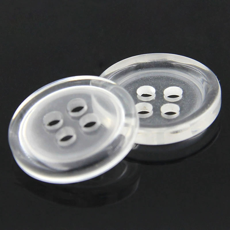 3493★ Botones de resina transparentes de cuatro ojales para camisa de hombre, botones versátiles hechos a mano para pantalones, ropa de mujer, botones de almohadilla, botones de edredón