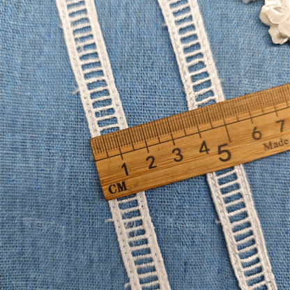 3676 Exquisito encaje bordado de escalera soluble en agua de seda de leche, accesorios de encaje decorativos para empalme de ropa Lolita DIY