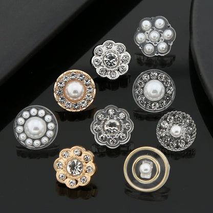 3492★ Camisa versátil con botones pequeños, cárdigan, botones redondos de diamante, ropa de mujer, suéter decorativo, botones de perla, accesorios