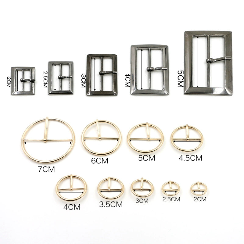 3527★ Botón redondo de metal de tres velocidades, hebilla de cinturón, correa, hebilla de día, caja de zapatos, hebilla de bolso, hebilla de esquina decorativa de ropa