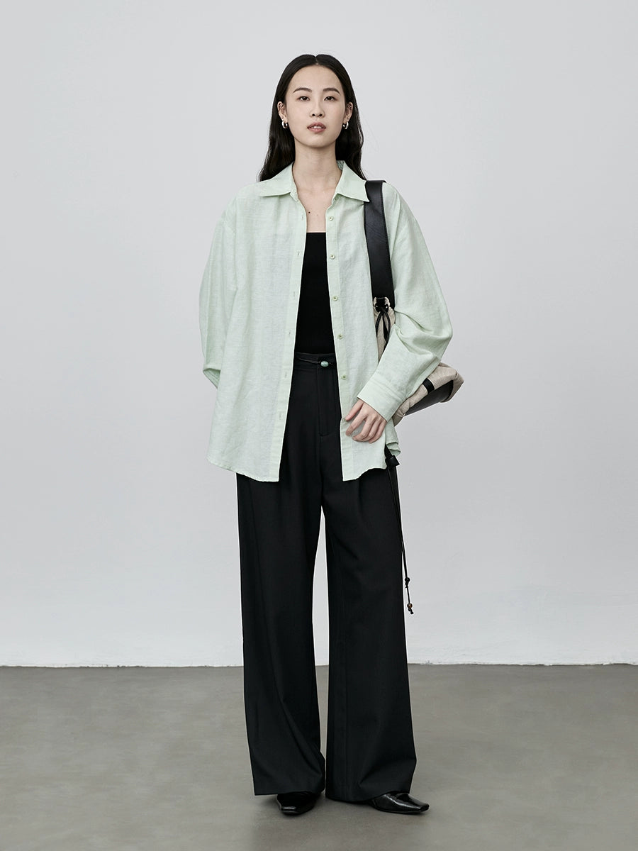 Pantalones de traje gris oscuro con diseño de cintura elegante de CAREMIND, pantalones casuales holgados y rectos para niños 