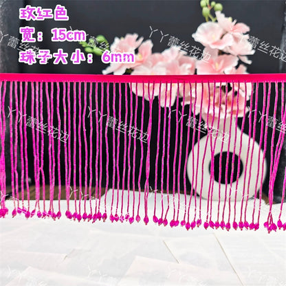 Tubo de cuentas de industria pesada de 15 cm de ancho, colgante de encaje de cristal, accesorios de ropa para vestido de novia, accesorios de bricolaje