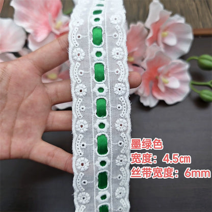 3553★ Ancho 4,5 cm Nuevo color Cinta de algodón Hilo de encaje Hecho a mano DIY Lolita Accesorios de ropa de bebé