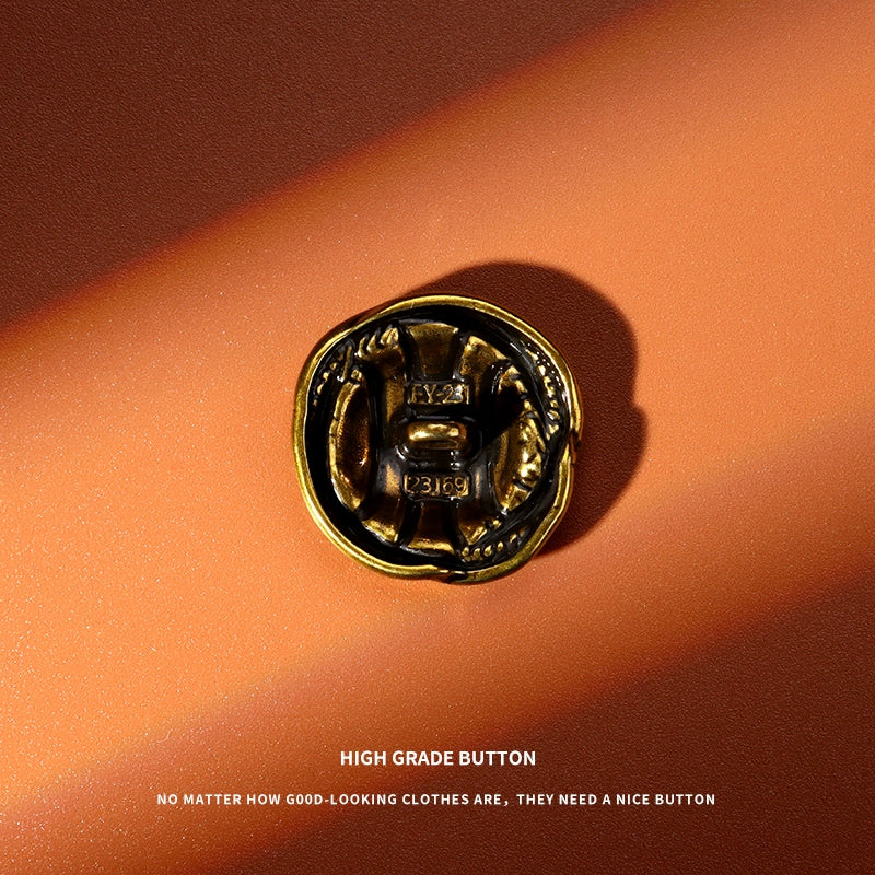 3252★  Round metal button men's and women's clothes jacket coat retro button versatile suit sweater premium button accessories