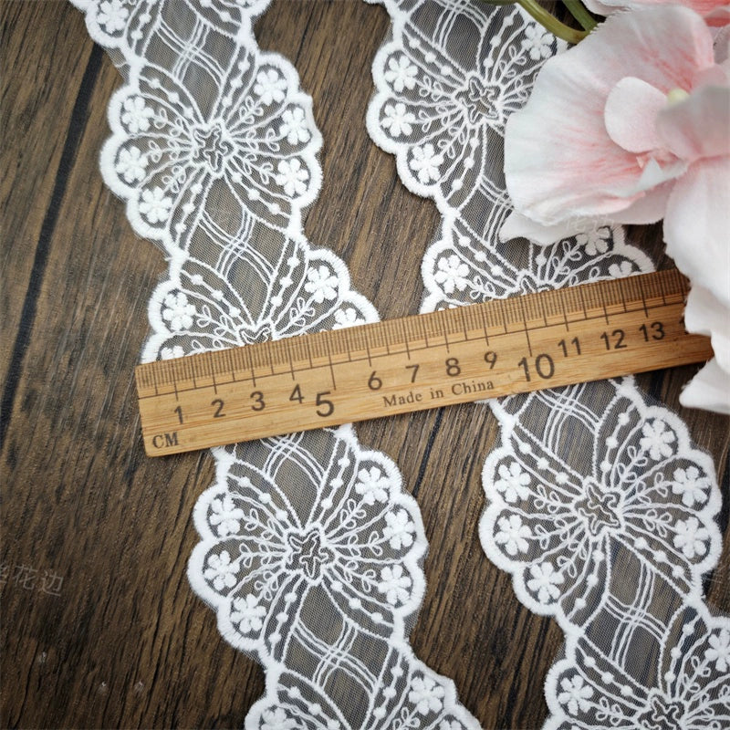 3805 Accesorios de encaje bordado de malla, cortinas de tela, vestido de novia, falda, decoración, bricolaje, material de tela para ropa hecho a mano