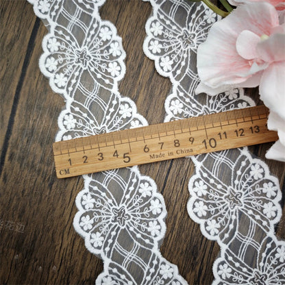 3805 Accesorios de encaje bordado de malla, cortinas de tela, vestido de novia, falda, decoración, bricolaje, material de tela para ropa hecho a mano