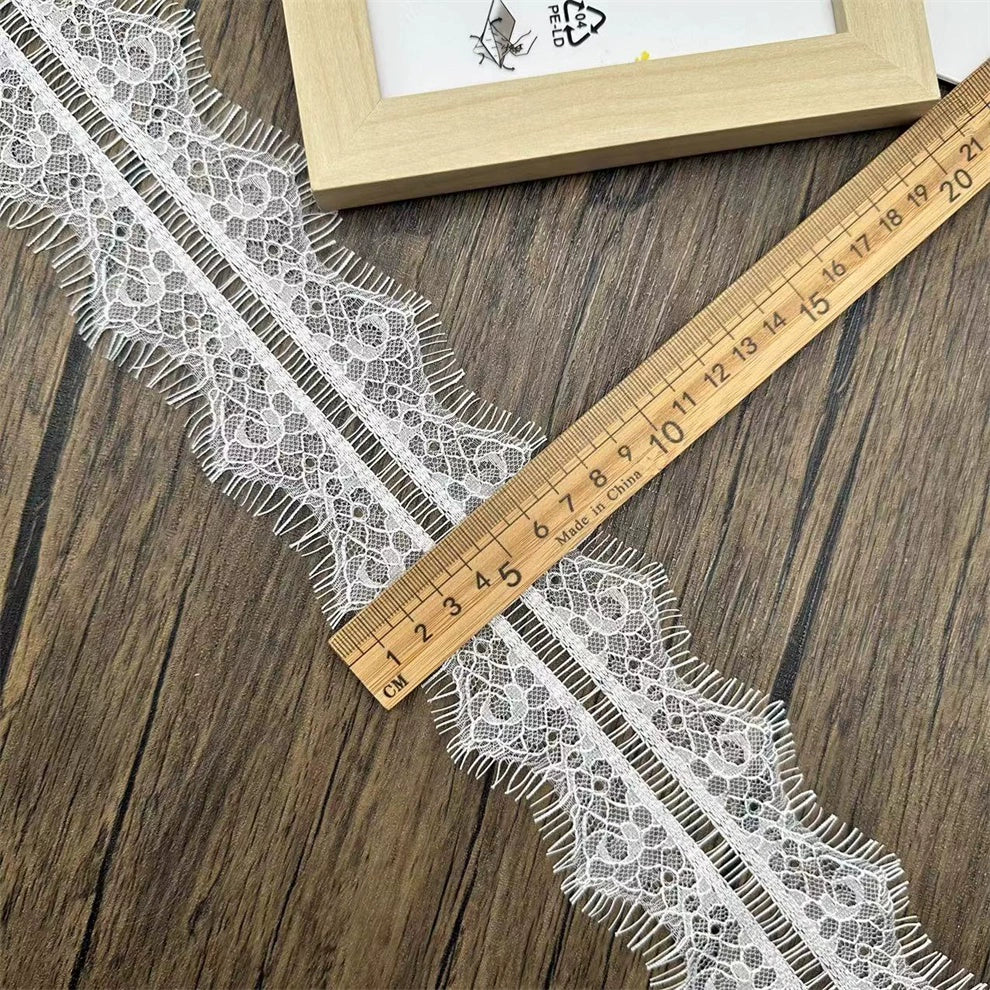 3760 Exquisito tul de exportación de borde simple y doble, accesorios de encaje para pestañas, ropa de bricolaje, cuello, borde, falda, manga, material