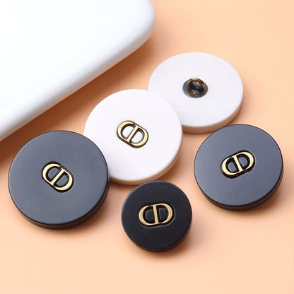 3271★  woolen coat trench coat black button men's and women's clothes top sweater round button suit pajamas button accessories