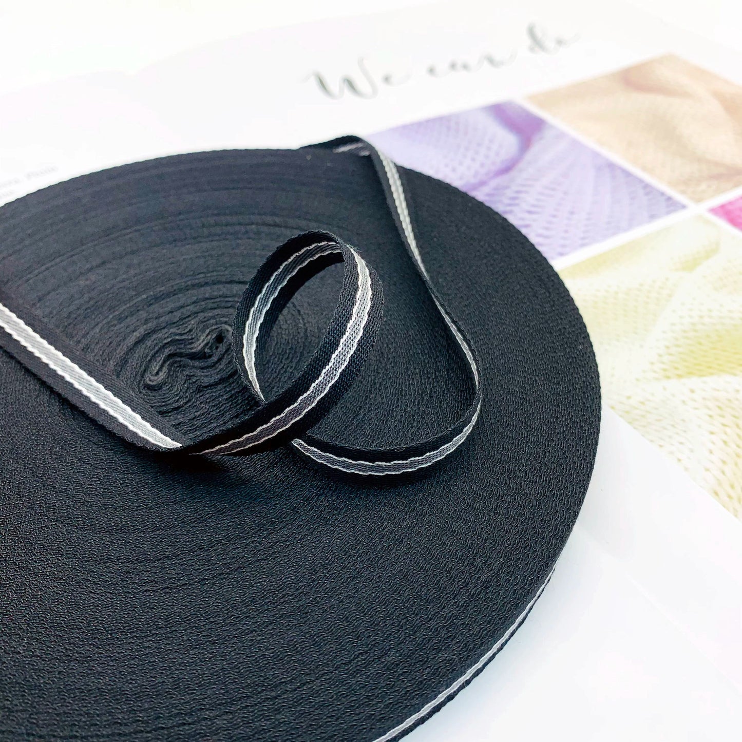 Cinta de ribete de 1 cm con rayas de colores intercolor, tira de presión para bordes de ropa, cinta de jacquard, accesorios para ropa, 3864