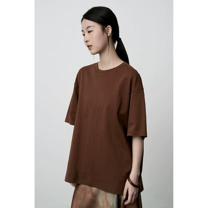 CAREMIND2024 nueva blusa básica de manga corta, holgada y fina, de seis colores, con cuello redondo y mangas cortas para mujer 