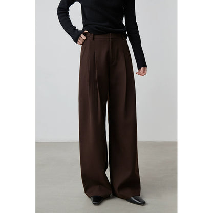 Pantalon décontracté CAREMIND Maillard, nouveau pantalon droit taille haute, ample et fin, drapé, repassage gratuit, pour femme