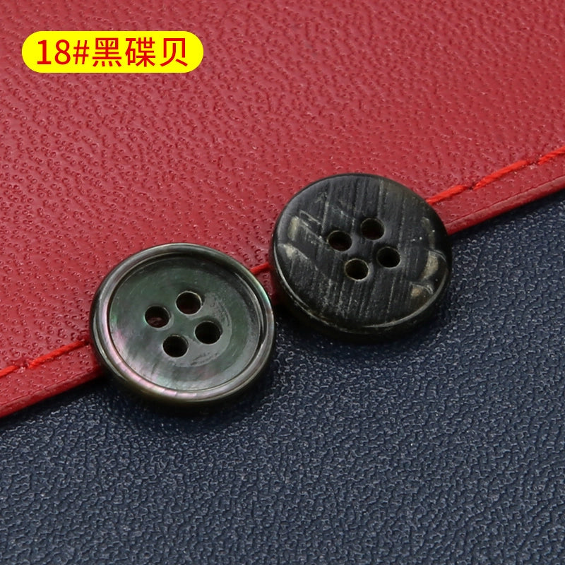 3364★  High-end shell button-up men's and women's shirts, small button-up knitted sweaters, cardigans, round four-eye versatile white buttons