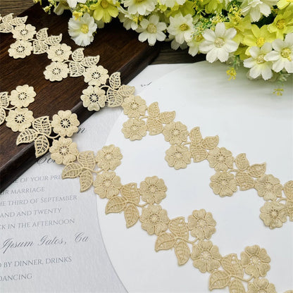3677 Encaje de flores de seda de leche soluble en agua de alta calidad con accesorios, bricolaje, costura de ropa, decoración de joyas, materiales hechos a mano