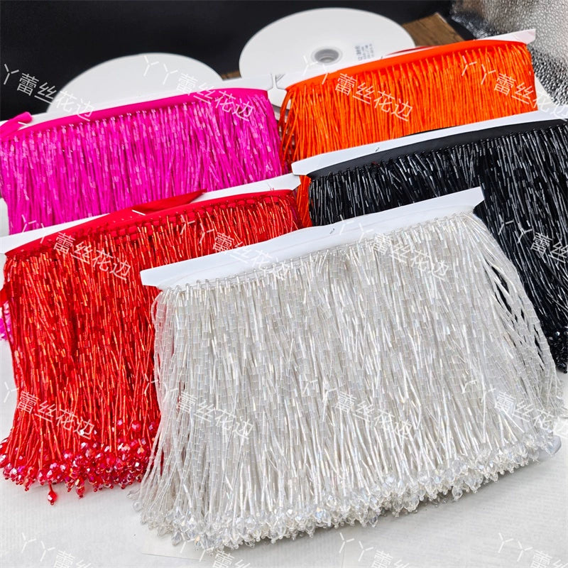 Tubo de cuentas de industria pesada de 15 cm de ancho, colgante de encaje de cristal, accesorios de ropa para vestido de novia, accesorios de bricolaje