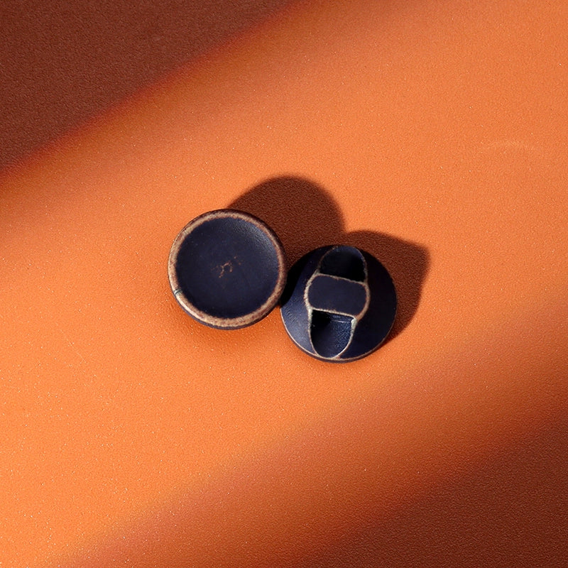 3328★  Natural wood round button shirt shirt children's wood buttons retro burnt edge log color bowl-shaped small buttons