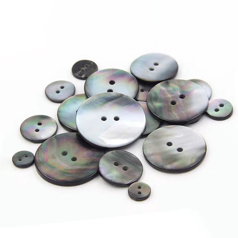 3402★ Round Black Butterfly Shell Button Men's and Women's Shell Button Shirt Knitted Sweater Color Cardigan Sweater Clothes Button