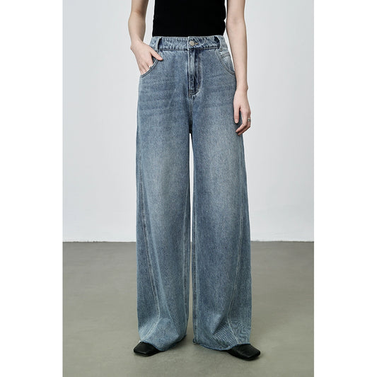 [Nuevo producto] Pantalones vaqueros de pierna ancha estilo retro americano CAREMIND, pantalones holgados con drapeado hacia adelante y nicho 