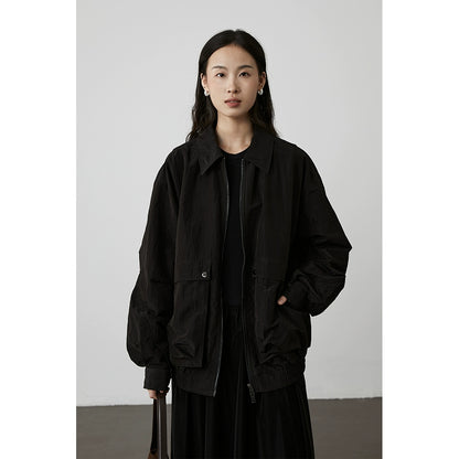[Veste Kurokawa] CAREMIND Yamamoto Veste courte décontractée noire Veste à revers texturée à grande poche