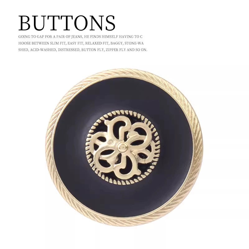 3256★  Coat buttons high-end clothes jacket sweater trench coat top metal buttons gold black round decorative accessories buttons