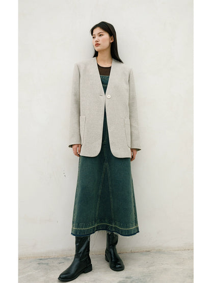 [Offre spéciale à durée limitée] Jupe à bretelles en jean rétro au design original, nouvelle jupe fine à extrémités fendues, petite, moyenne et longue