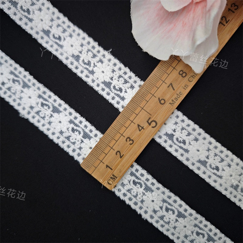 3814 Encaje simple de alta calidad para dobladillo de algodón, bordado de hilo de algodón, para manualidades, ropa, falda, empalme, materiales de boda, accesorios decorativos