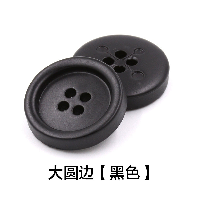 3431★ Botones negros de cuatro ojales para abrigo de hombre, blazer, botones ABS, gabardina de moda, abrigo, pantalones, botones de camisa