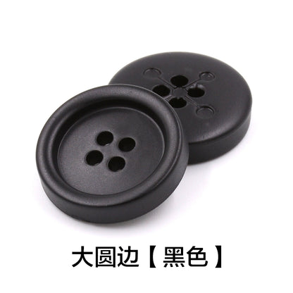 3431★ Botones negros de cuatro ojales para abrigo de hombre, blazer, botones ABS, gabardina de moda, abrigo, pantalones, botones de camisa