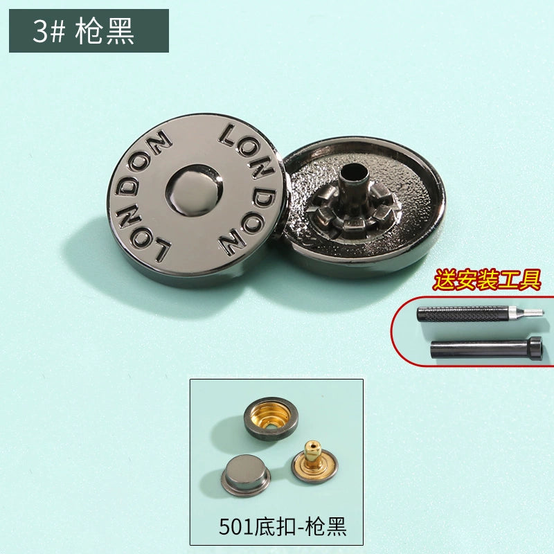 3410★ Boutons pression haut de gamme sans couture pour vêtements pour femmes, boutons mère et enfant, boutons quatre en un, boutons de doudoune, boutons boutons, boutons cachés invisibles.