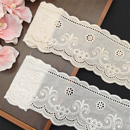 Tela de encaje bordado de algodón puro literario, 3789 ancho, 10,5 cm, accesorios de decoración para bodas, accesorios de bricolaje hechos a mano