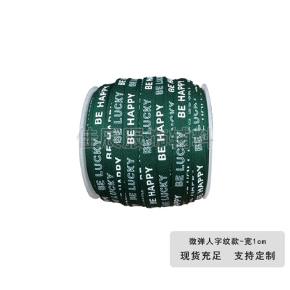 3875 Spot 1 cm tira de ribete con estampado de letras en espiga de colores para accesorios, correa de cuello trasero, tira lateral para ropa