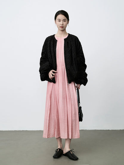 CAREMIND Nueva chaqueta corta de jacquard chino para mujer, chaqueta de béisbol negra con cremallera, cárdigan superior 