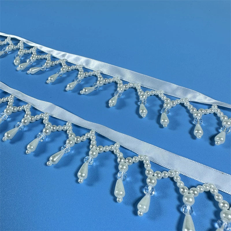 Cinturón de hanfu con flecos de perlas y cuentas, cadena, cortina facial, barba, tocado, accesorios de ropa DIY, 3683 anchos, 4,5 cm