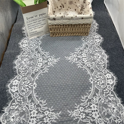 3740 Largeur 55 cm Haute Qualité Maille Fleur Unilatérale Cils Dentelle Mariage Châle Épissage Vêtements Accessoires
