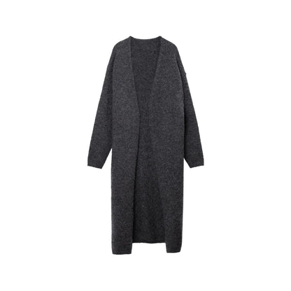 [Offre spéciale à durée limitée] Cardigan en mohair doux et ciré, veste pull longue avec gilet sans manches, ensemble deux pièces