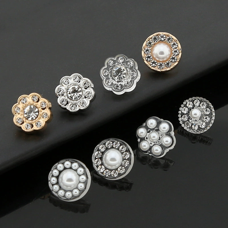 3492★ Camisa versátil con botones pequeños, cárdigan, botones redondos de diamante, ropa de mujer, suéter decorativo, botones de perla, accesorios