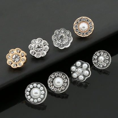 3492★ Camisa versátil con botones pequeños, cárdigan, botones redondos de diamante, ropa de mujer, suéter decorativo, botones de perla, accesorios