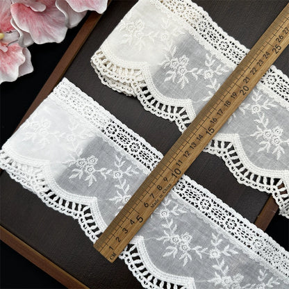 Tela bordada hueca de algodón puro de 10,5 cm de ancho, 3785 cm de ancho, para bricolaje, Mori, pastoral, para sofá, ropa, falda, dobladillo, decoración