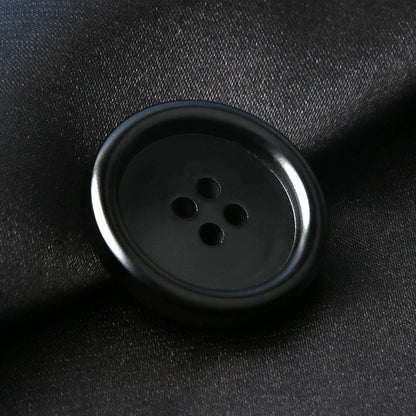 3445★ Botones redondos negros para abrigos, botones para chaquetas de traje para hombres y mujeres, accesorios versátiles para gabardinas y botones superiores.